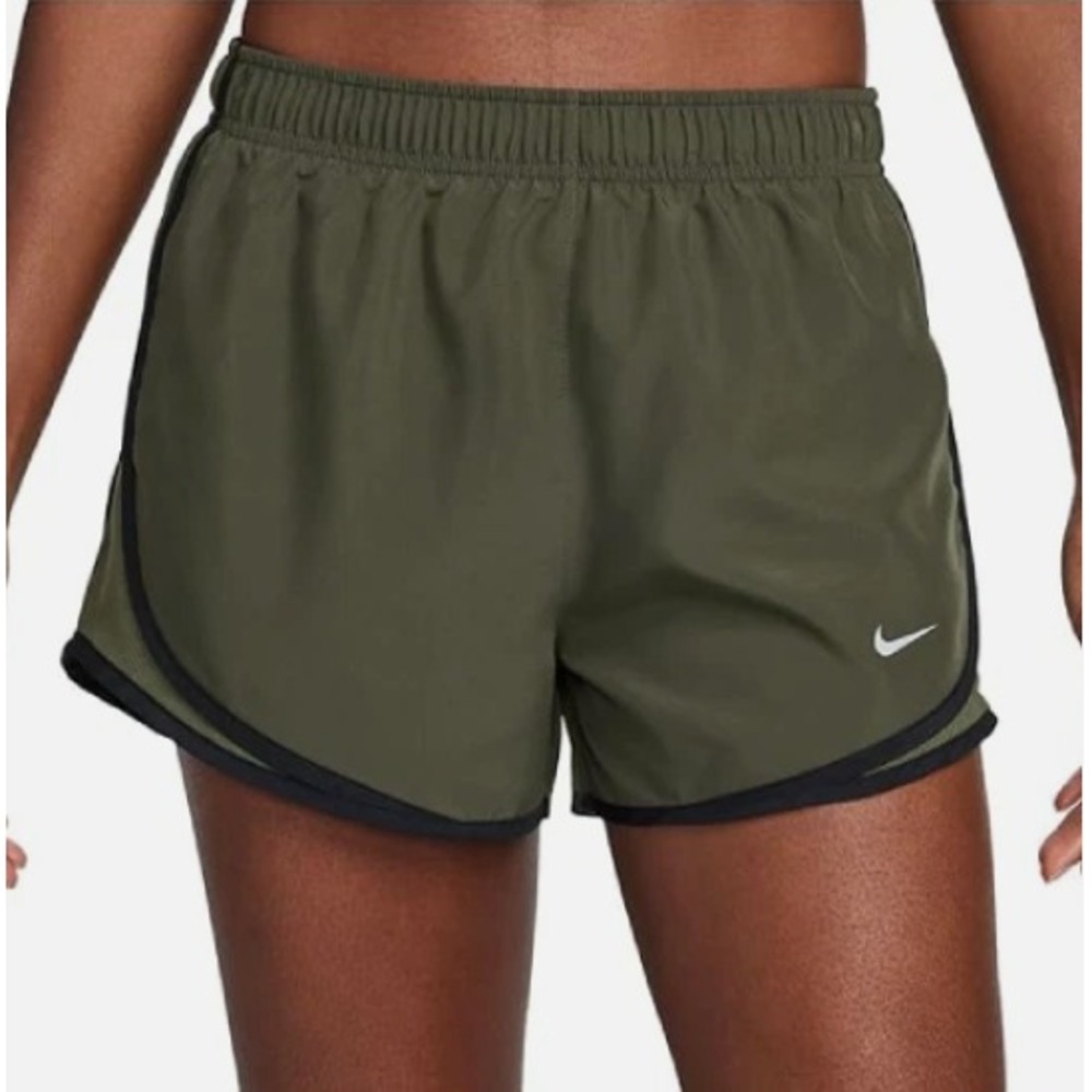 Nike® (Women's XS) Tempo™ Brief-Lined 3" Running Shorts in Army Green